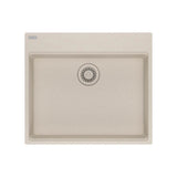 Franke - Maris Topmount 25-in x 22-in Granite ADA Single Bowl Kitchen Sink in Champagne - Champagne