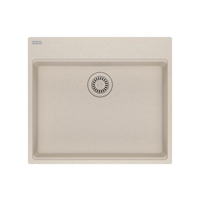 Franke - Maris Topmount 25-in x 22-in Granite ADA Single Bowl Kitchen Sink in Champagne - Champagne