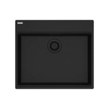 Franke - Maris Topmount 25-in x 22-in Granite ADA Single Bowl Kitchen Sink in Matte Black - Matte Black