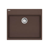 Franke - Maris Topmount 25-in x 22-in Granite ADA Single Bowl Kitchen Sink in Mocha - Mocha