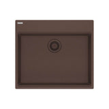 Franke - Maris Topmount 25-in x 22-in Granite ADA Single Bowl Kitchen Sink in Mocha - Mocha