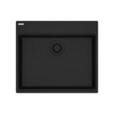 Franke - Maris Topmount 25-in x 22-in Granite ADA Single Bowl Kitchen Sink in Onyx - Onyx