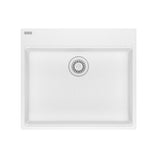 Franke - Maris Topmount 25-in x 22-in Granite ADA Single Bowl Kitchen Sink in Polar White - Polar White