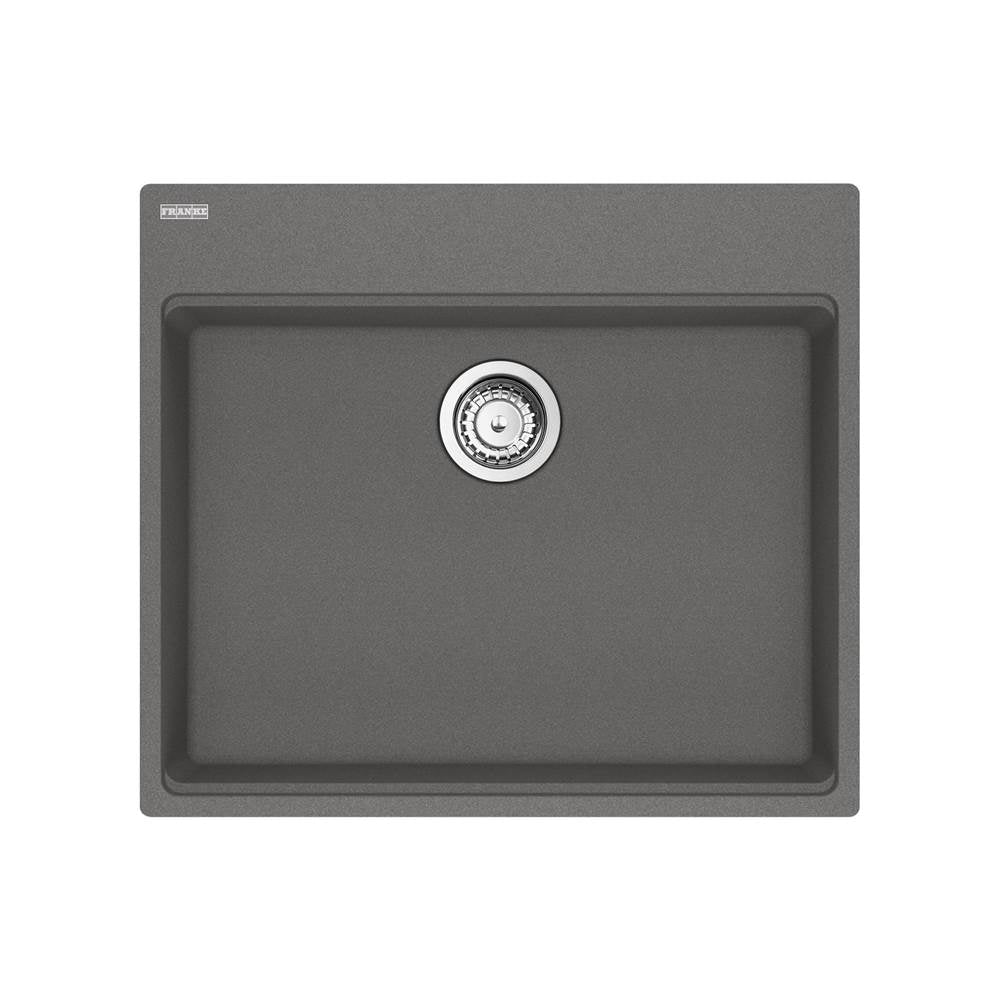 Franke - Maris Topmount 25-in x 22-in Granite ADA Single Bowl Kitchen Sink in Stone Grey - Stone Grey
