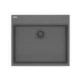 Franke - Maris Topmount 25-in x 22-in Granite ADA Single Bowl Kitchen Sink in Stone Grey - Stone Grey