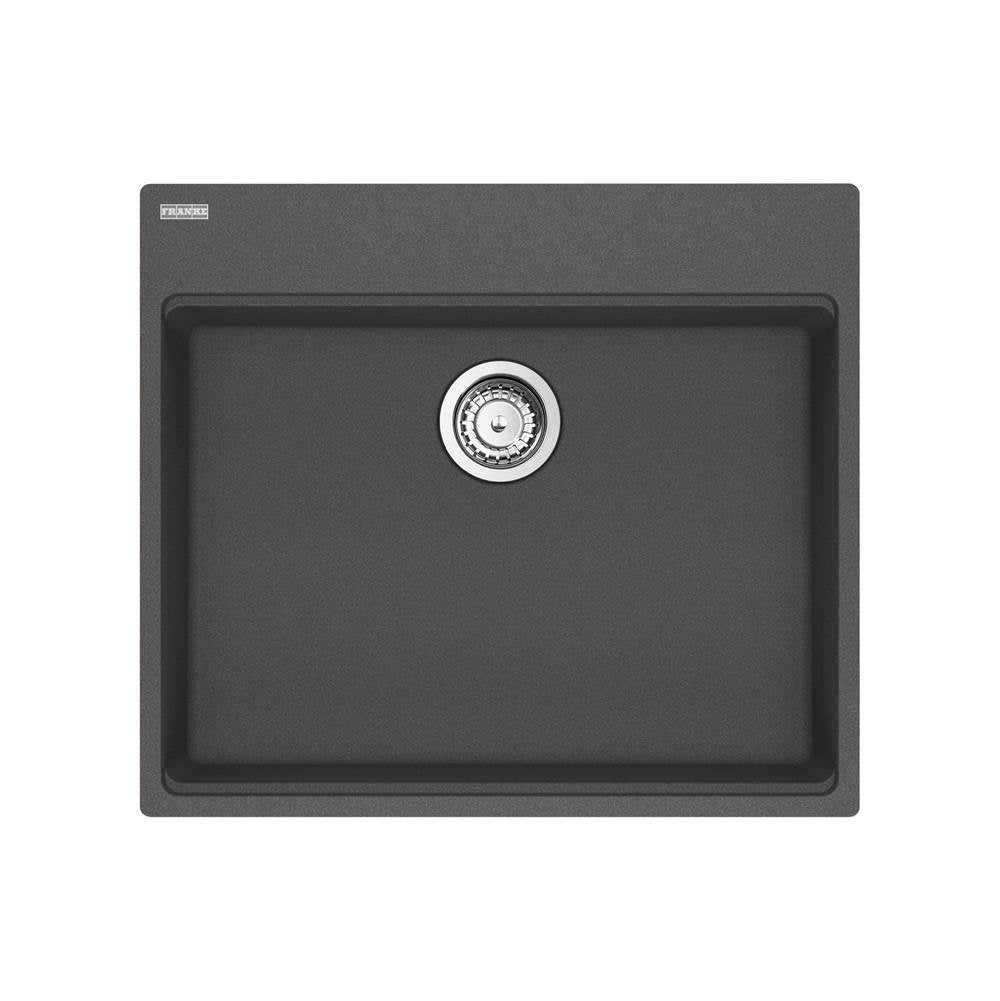Franke - Maris Topmount 25-in x 22-in Granite ADA Single Bowl Kitchen Sink in Slate Grey