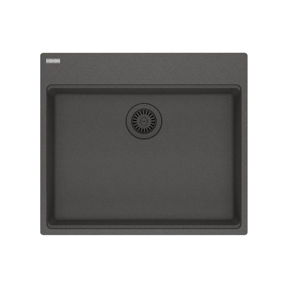 Franke - Maris Topmount 25-in x 22-in Granite ADA Single Bowl Kitchen Sink in Slate Grey