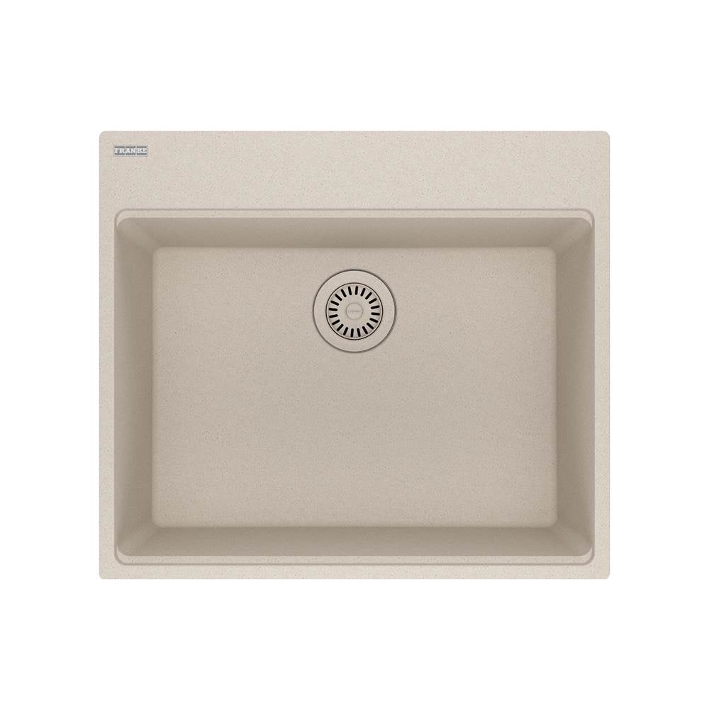 Franke - Maris Dual Mount 25-in x 22-in Granite Dual Mount Single Bowl Laundry Sink in Champagne - Champagne