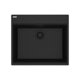 Franke - Maris Dual Mount 25-in x 22-in Granite Dual Mount Single Bowl Laundry Sink in Matte Black - Matte Black