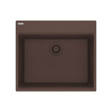 Franke - Maris Dual Mount 25-in x 22-in Granite Dual Mount Single Bowl Laundry Sink in Mocha - Mocha