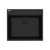 Franke - Maris Dual Mount 25-in x 22-in Granite Dual Mount Single Bowl Laundry Sink in Onyx - Onyx