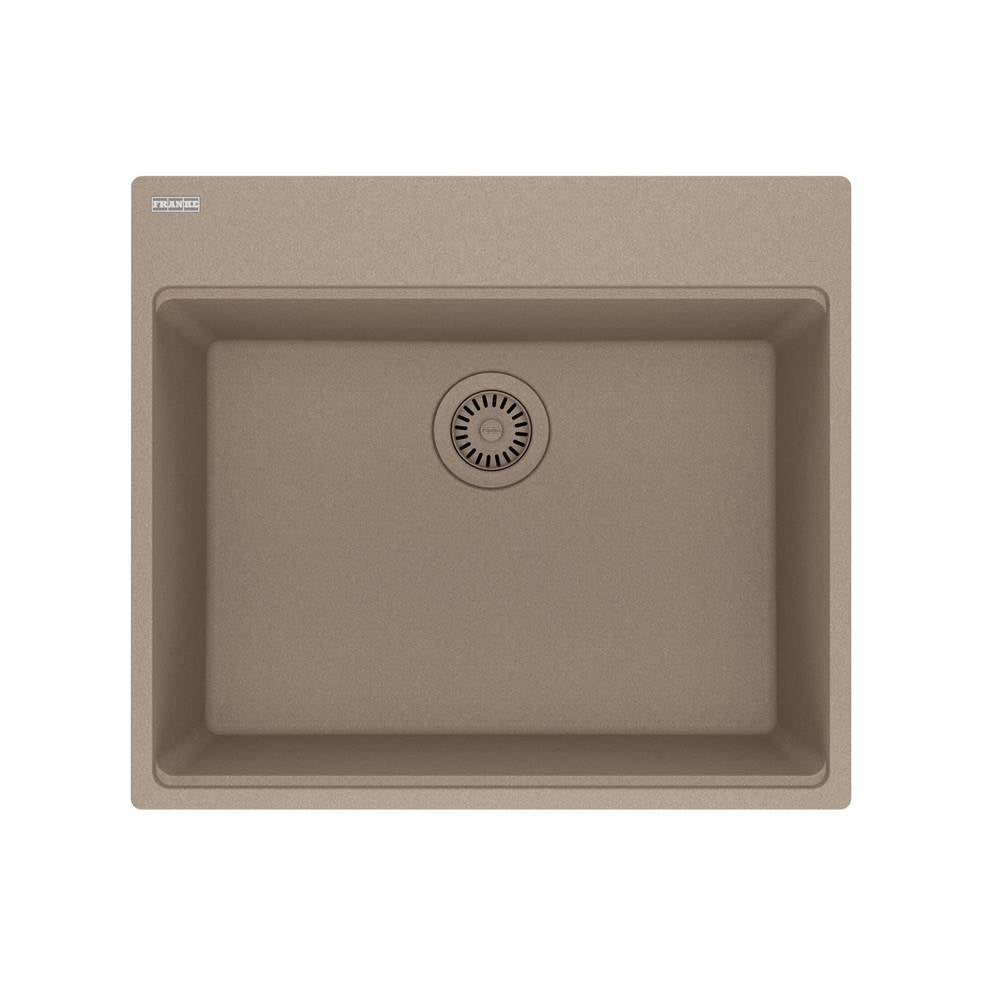 Franke - Maris Dual Mount 25-in x 22-in Granite Dual Mount Single Bowl Laundry Sink in Oyster - Oyster