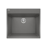 Franke - Maris Dual Mount 25-in x 22-in Granite Dual Mount Single Bowl Laundry Sink in Stone Grey - Stone Grey