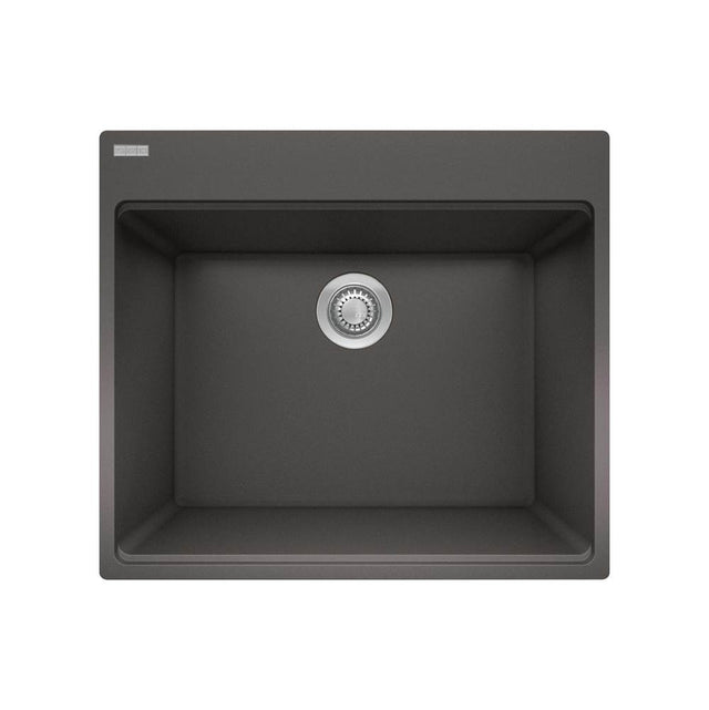 Franke - Maris Dual Mount 25-in x 22-in Granite Dual Mount Single Bowl Laundry Sink in Slate Grey