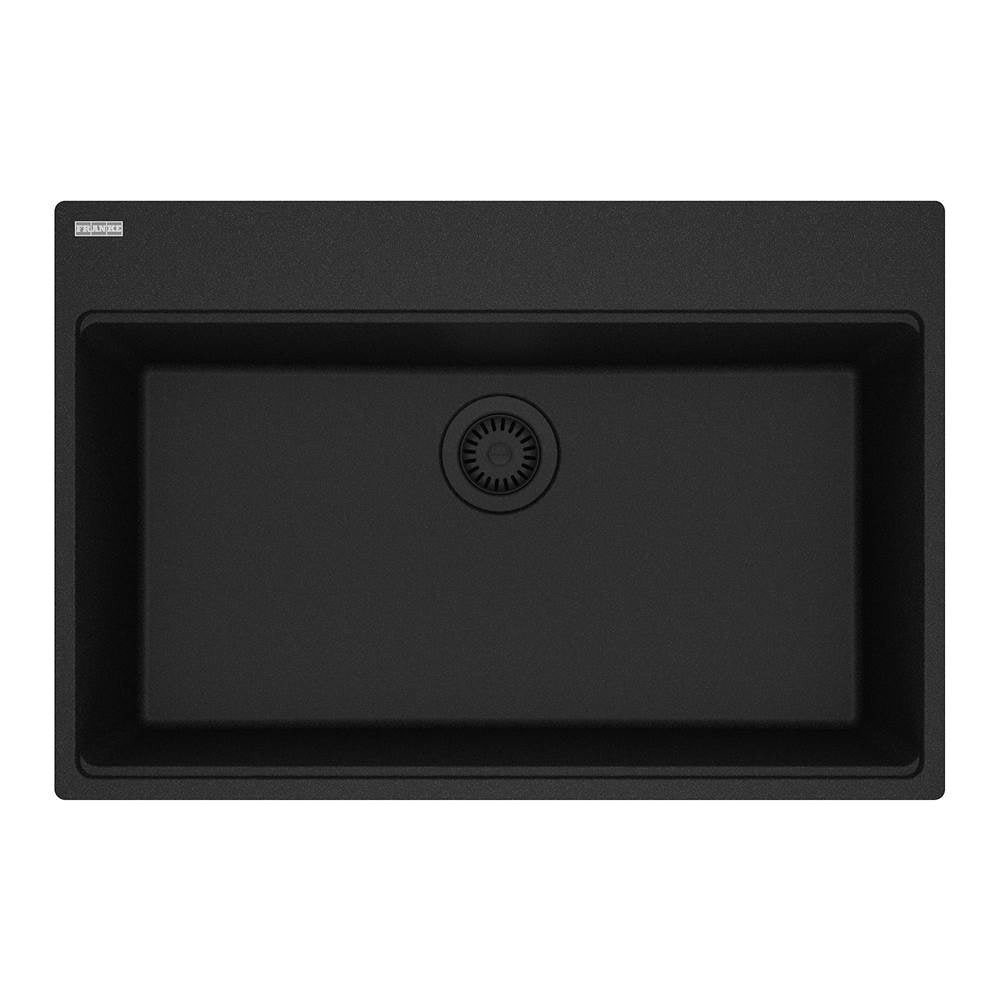 Franke - Maris Topmount 31-in x 20.88-in Granite Single Bowl Kitchen Sink in Onyx - Onyx