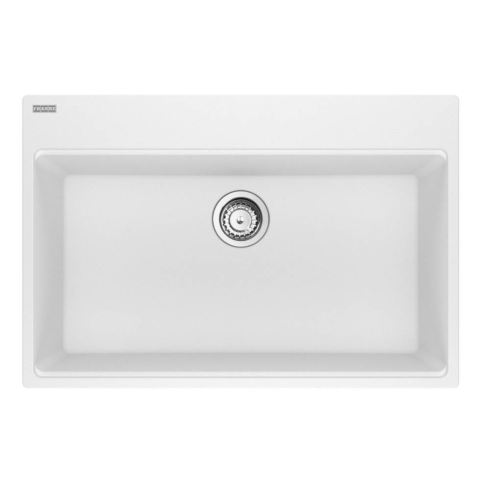 Franke - Maris Topmount 31-in x 20.88-in Granite Single Bowl Kitchen Sink in Polar White - Polar White