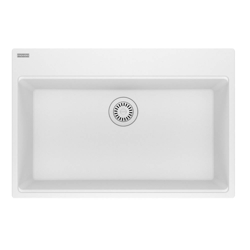 Franke - Maris Topmount 31-in x 20.88-in Granite Single Bowl Kitchen Sink in Polar White - Polar White