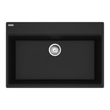 Franke - Maris Topmount 33-in x 22-in Granite Single Bowl Kitchen Sink in Matte Black - Matte Black