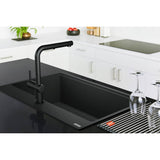 Maris Topmount 33-in x 22-in Granite Single Bowl Kitchen Sink in Champagne