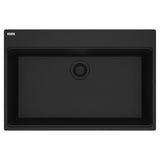 Franke - Maris Topmount 33-in x 22-in Granite Single Bowl Kitchen Sink in Matte Black - Matte Black