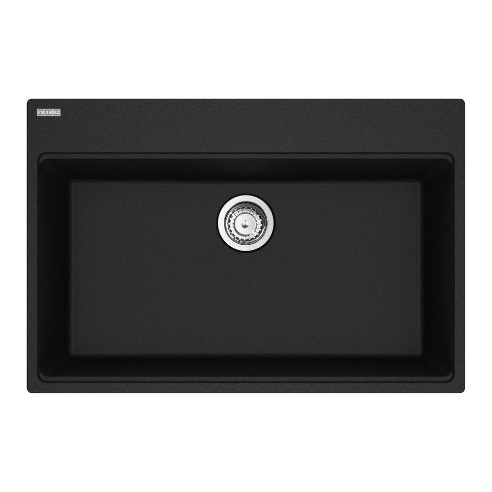 Franke - Maris Topmount 33-in x 22-in Granite Single Bowl Kitchen Sink in Onyx - Onyx