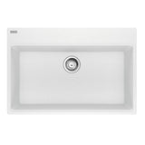 Franke - Maris Topmount 33-in x 22-in Granite Single Bowl Kitchen Sink in Polar White - Polar White