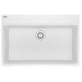 Franke - Maris Topmount 33-in x 22-in Granite Single Bowl Kitchen Sink in Polar White - Polar White