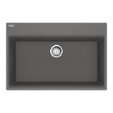 Franke - Maris Topmount 33-in x 22-in Granite Single Bowl Kitchen Sink in Stone Grey - Stone Grey