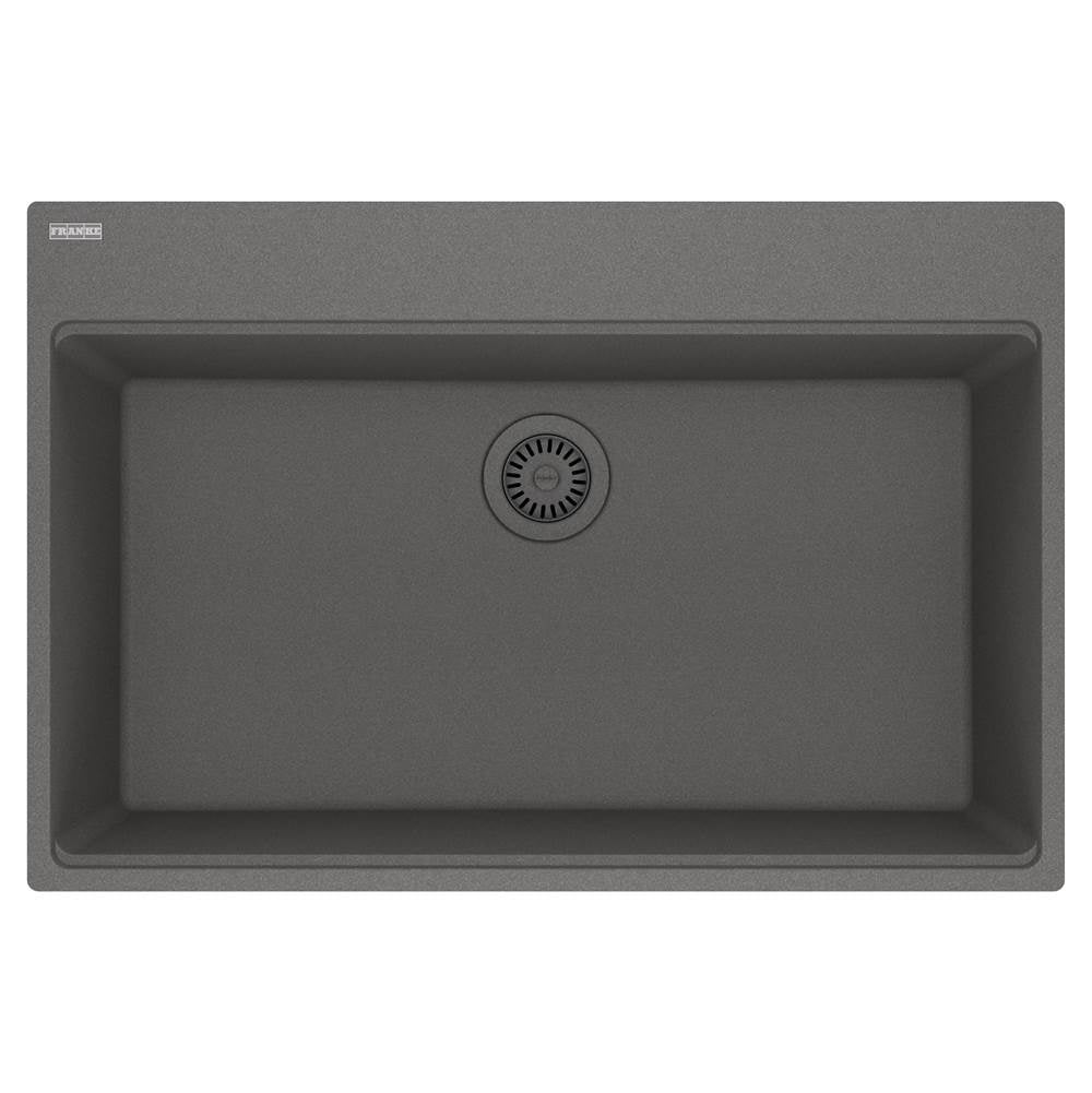 Franke - Maris Topmount 33-in x 22-in Granite Single Bowl Kitchen Sink in Stone Grey - Stone Grey