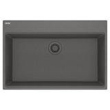 Franke - Maris Topmount 33-in x 22-in Granite Single Bowl Kitchen Sink in Stone Grey - Stone Grey
