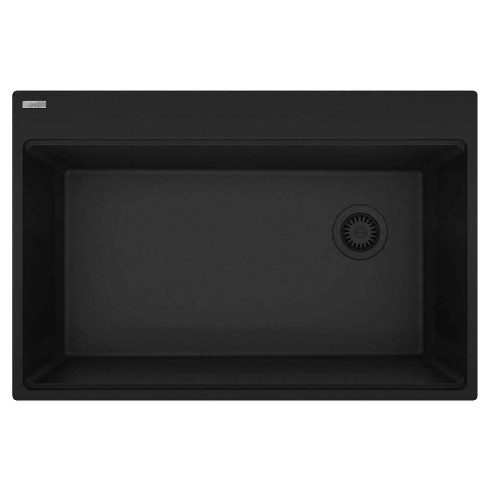 Franke - Maris Topmount 33-in x 22-in Granite Single Bowl Kitchen Sink in Matte Black - Matte Black