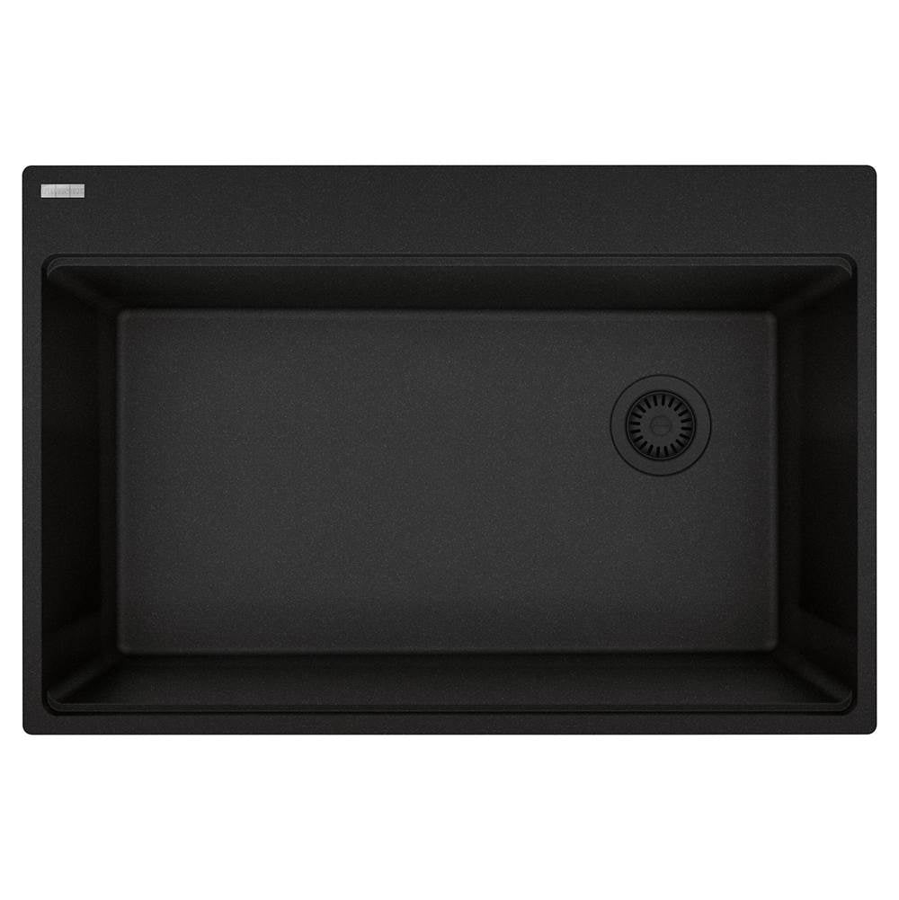 Franke - Maris Topmount 33-in x 22-in Granite Single Bowl Kitchen Sink in Onyx - Onyx