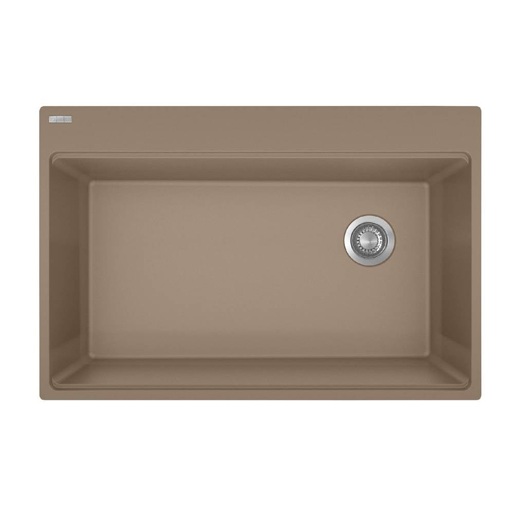 Franke - Maris Topmount 33-in x 22-in Granite Single Bowl Kitchen Sink in Oyster - Oyster