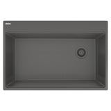 Franke - Maris Topmount 33-in x 22-in Granite Single Bowl Kitchen Sink in Stone Grey - Stone Grey