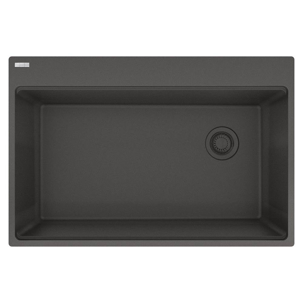 Franke - Maris Topmount 33-in x 22-in Granite Single Bowl Kitchen Sink in Slate Grey