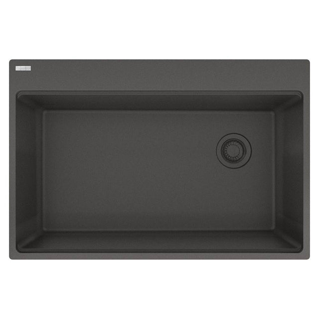 Franke - Maris Topmount 33-in x 22-in Granite Single Bowl Kitchen Sink in Slate Grey