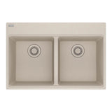 Franke - Maris Topmount 31-in x 20.88-in Granite Double Bowl Kitchen Sink in Champagne - Champagne