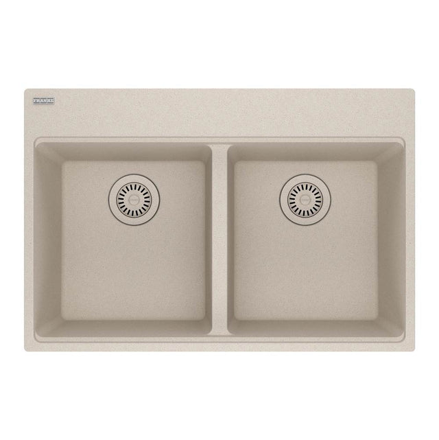 Franke - Maris Topmount 31-in x 20.88-in Granite Double Bowl Kitchen Sink in Champagne - Champagne