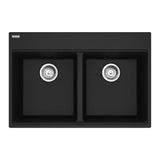 Franke - Maris Topmount 31-in x 20.88-in Granite Double Bowl Kitchen Sink in Matte Black - Matte Black