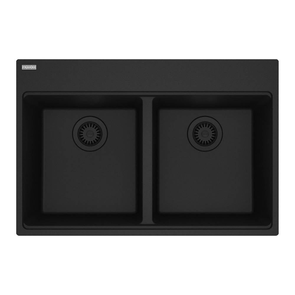 Franke - Maris Topmount 31-in x 20.88-in Granite Double Bowl Kitchen Sink in Matte Black - Matte Black