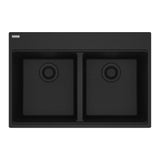 Franke - Maris Topmount 31-in x 20.88-in Granite Double Bowl Kitchen Sink in Matte Black - Matte Black