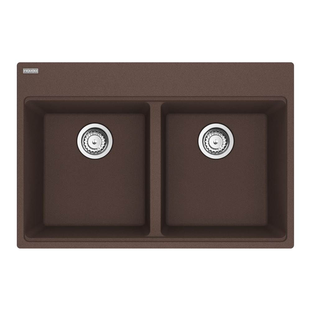 Franke - Maris Topmount 31-in x 20.88-in Granite Double Bowl Kitchen Sink in Mocha - Mocha