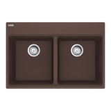 Franke - Maris Topmount 31-in x 20.88-in Granite Double Bowl Kitchen Sink in Mocha - Mocha