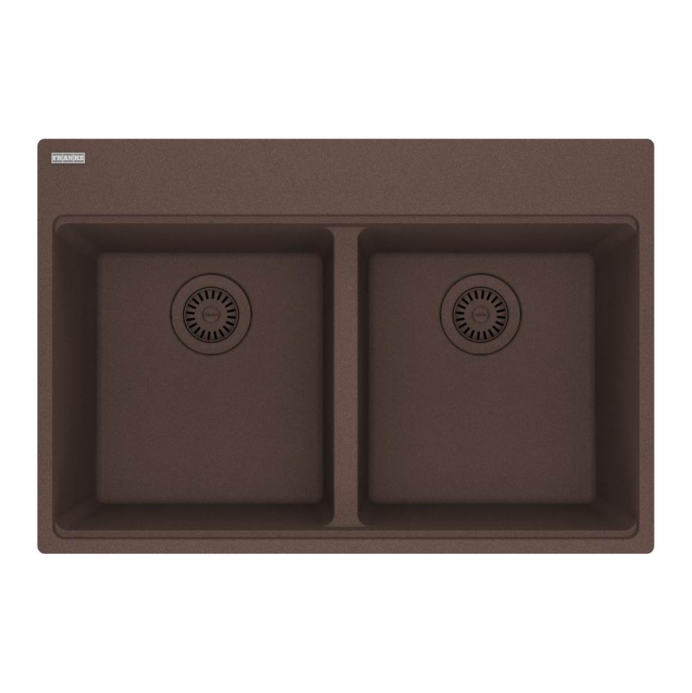 Franke - Maris Topmount 31-in x 20.88-in Granite Double Bowl Kitchen Sink in Mocha - Mocha
