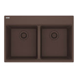 Franke - Maris Topmount 31-in x 20.88-in Granite Double Bowl Kitchen Sink in Mocha - Mocha