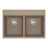 Franke - Maris Topmount 31-in x 20.88-in Granite Double Bowl Kitchen Sink in Oyster - Oyster