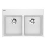 Franke - Maris Topmount 31-in x 20.88-in Granite Double Bowl Kitchen Sink in Polar White - Polar White