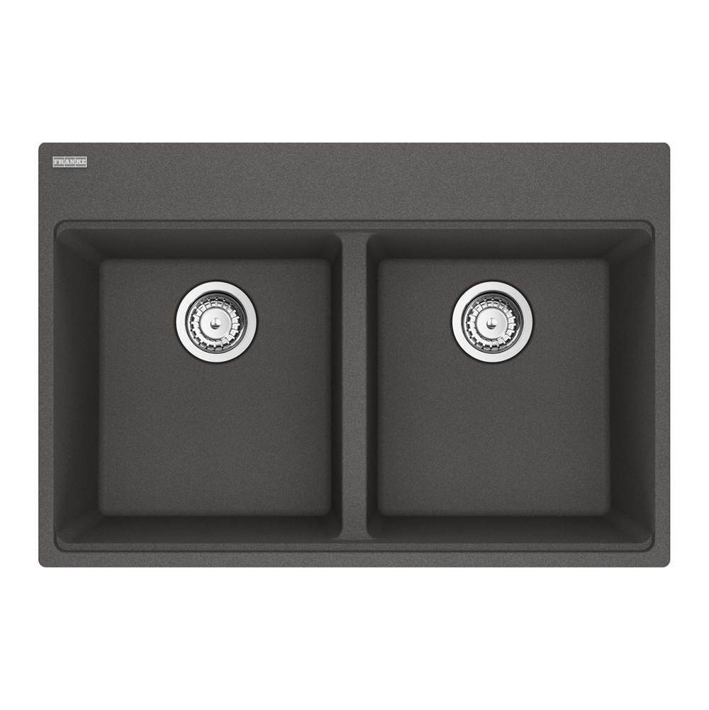Franke - Maris Topmount 31-in x 20.88-in Granite Double Bowl Kitchen Sink in Slate Grey