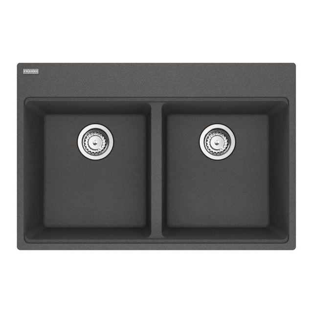 Franke - Maris Topmount 31-in x 20.88-in Granite Double Bowl Kitchen Sink in Slate Grey