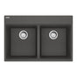 Franke - Maris Topmount 31-in x 20.88-in Granite Double Bowl Kitchen Sink in Slate Grey